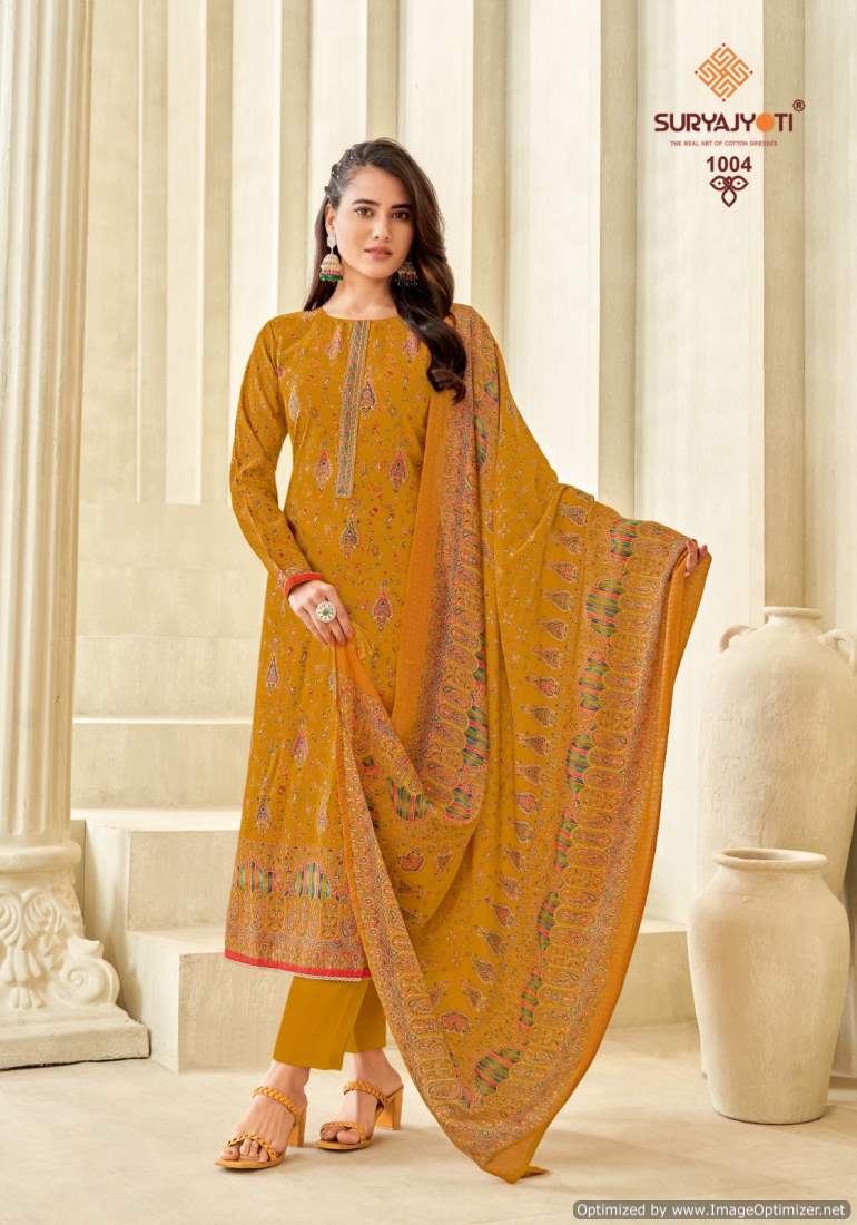 Pushpa Vol 1 By Suryajyoti Modal Silk Printed Dress Material Wholesale Shop In Surat
